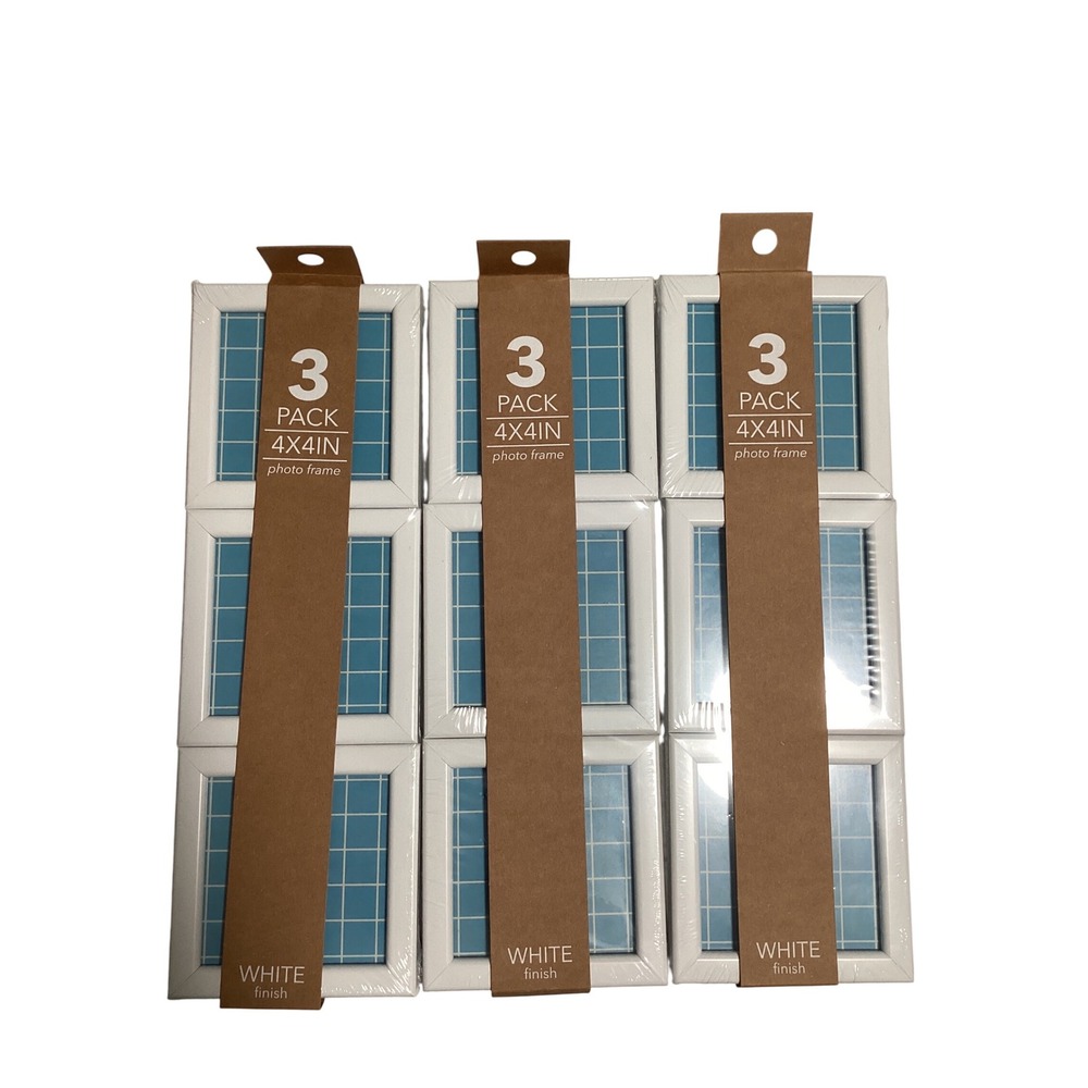 Harbortown 3 Pack 4x4 Mini Photo Frames White Finish Picture Frames New‎